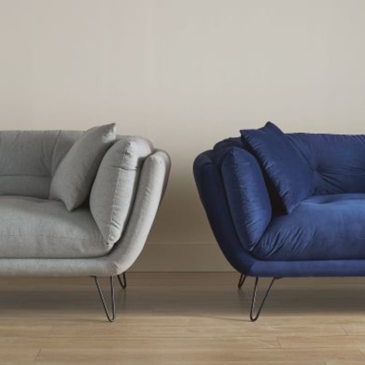 2/3-Sitzer-Sofa mit nachtblauem Samtbezug-Dot ambiance-6