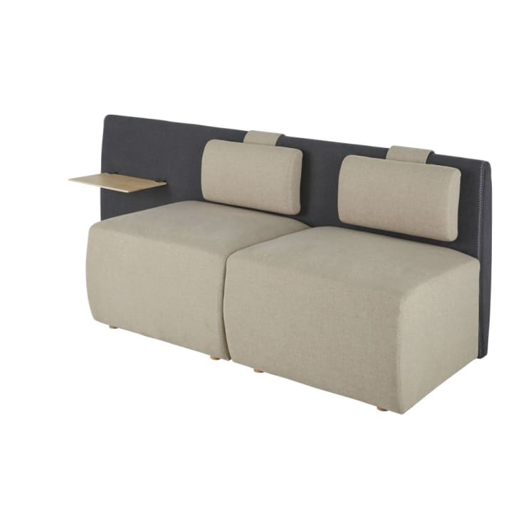 2-Sitzer-Sofa für die gewerbliche Nutzung, grau und beige-Meet Business cropped-2