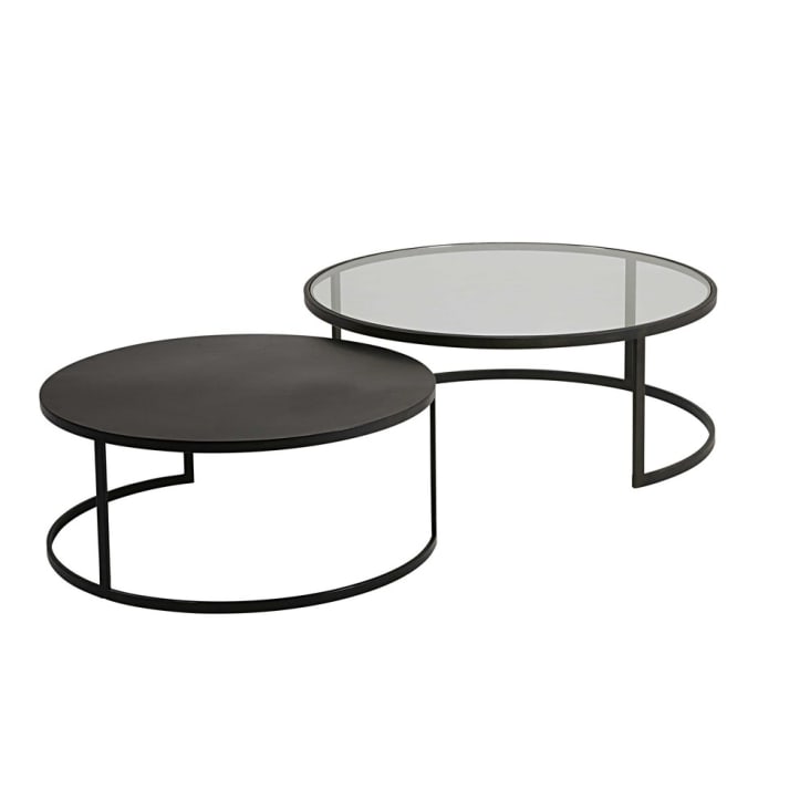 2 tavoli estraibili in vetro temperato e metallo nero-Eclipse cropped-3
