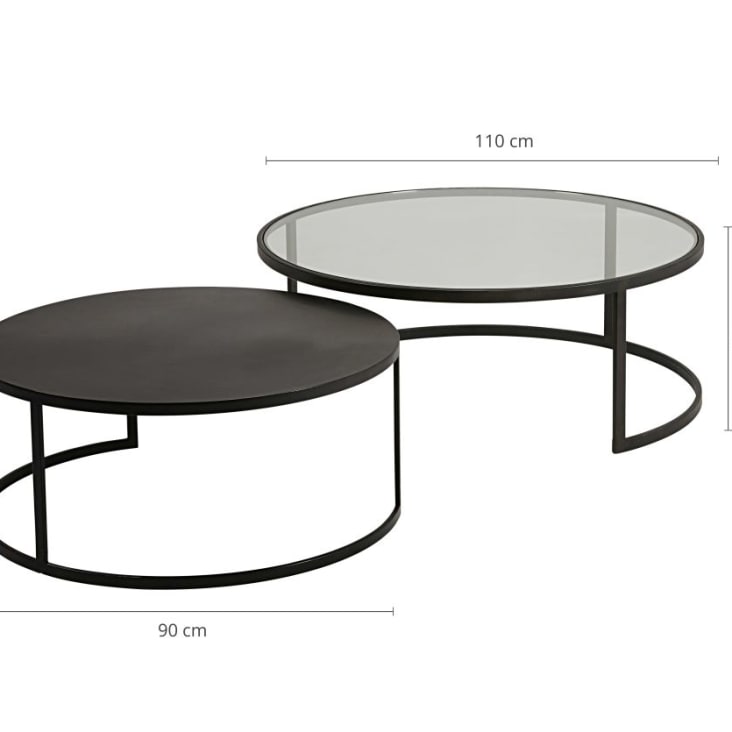 2 tavoli estraibili in vetro temperato e metallo nero-Eclipse cropped-5