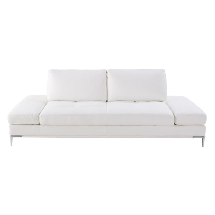 3/4-Sitzer Sofa mit Textil mit Beschichtung, weiß-Geller