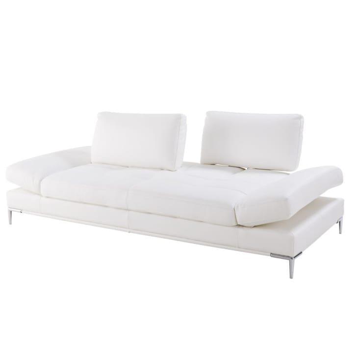 3/4-Sitzer Sofa mit Textil mit Beschichtung, weiß-Geller cropped-3