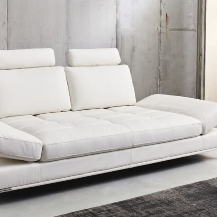 3/4-Sitzer Sofa mit Textil mit Beschichtung, weiß-Geller ambiance-7