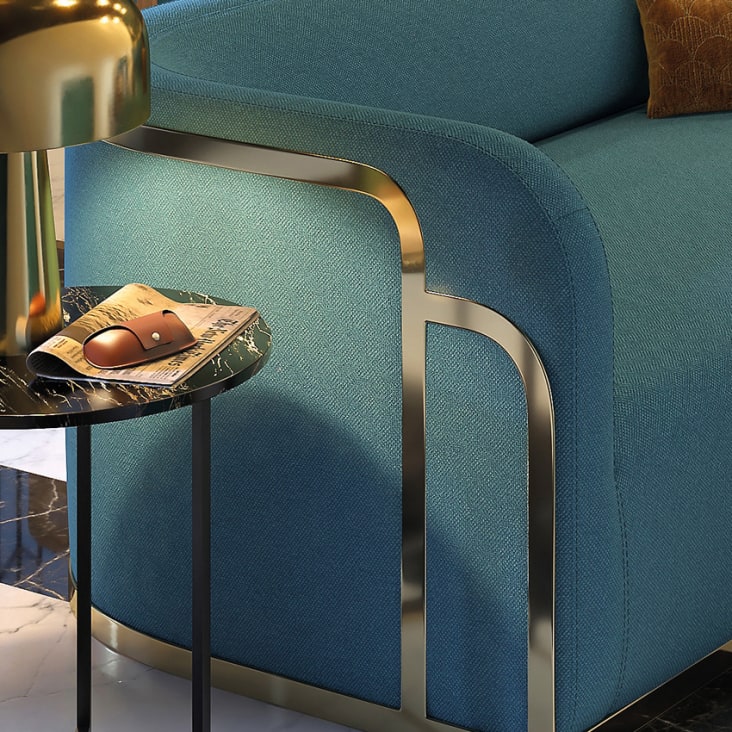 3-Sitzer-Sitzbank für gewerbliche Nutzung, blaugrün und goldfarben ambiance-6