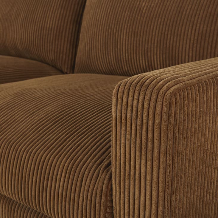 3-Sitzer-Sofa mit Rippsamtbezug, braun-Holden cropped-4
