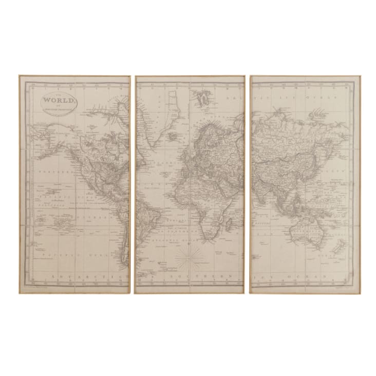 3-teilige Weltkarte 159x101-COPERNIC