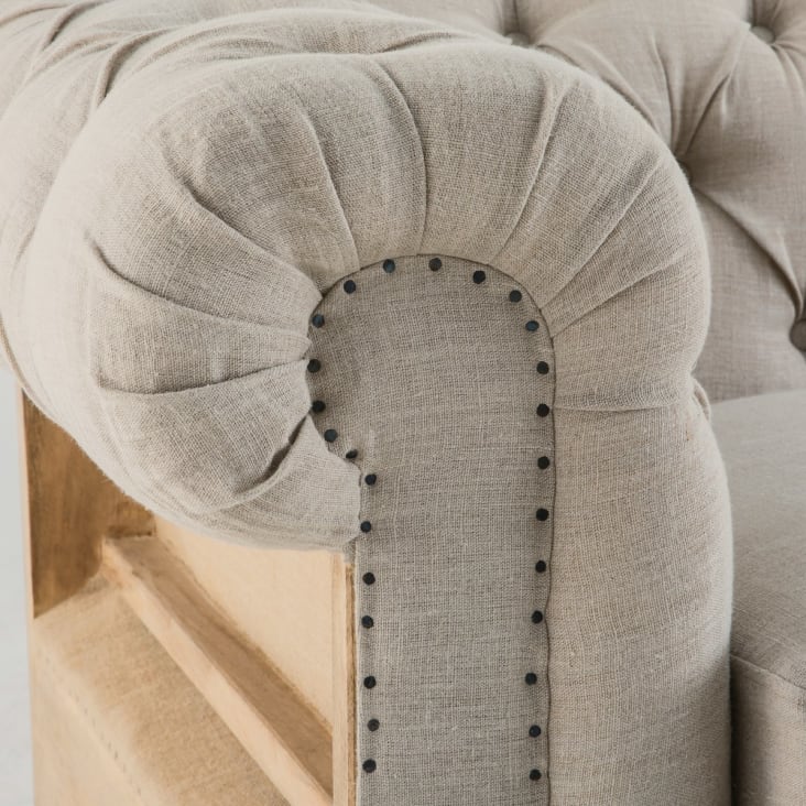 4-Sitzer-Sofa mit Leinenbezug, beige-Amadeus cropped-4