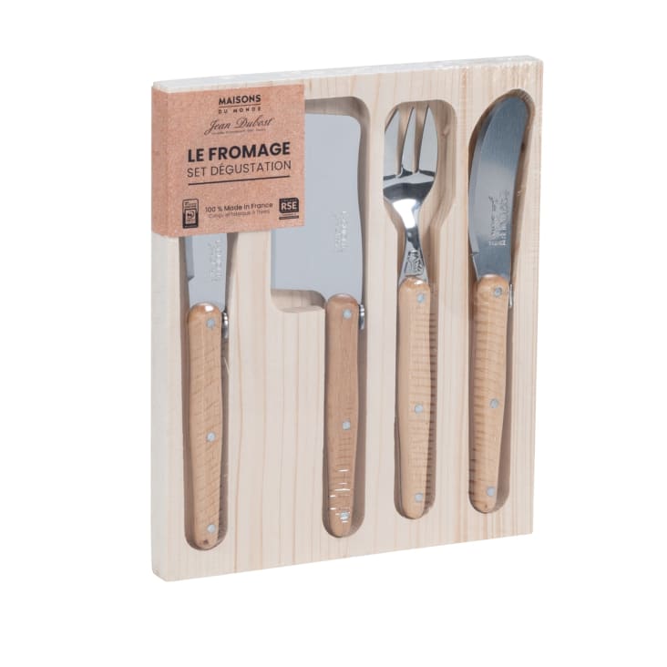 Maverton Käsebrett Mit Gravur & 4 Messern – Holz, Ø 25 Cm, Inkl. Schublade – Perfektes Geschenk Für Käseliebhaber