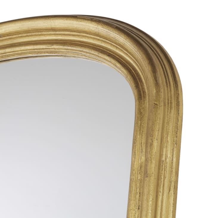 Spiegel mit Zierrahmen aus goldfarbenem Kiefernholz, 90x141cm