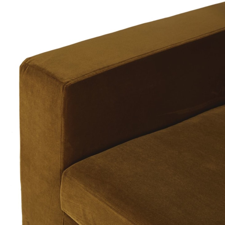 Accoudoir gauche pour canapé modulable 2 places en velours coloris bronze-Jekill cropped-5