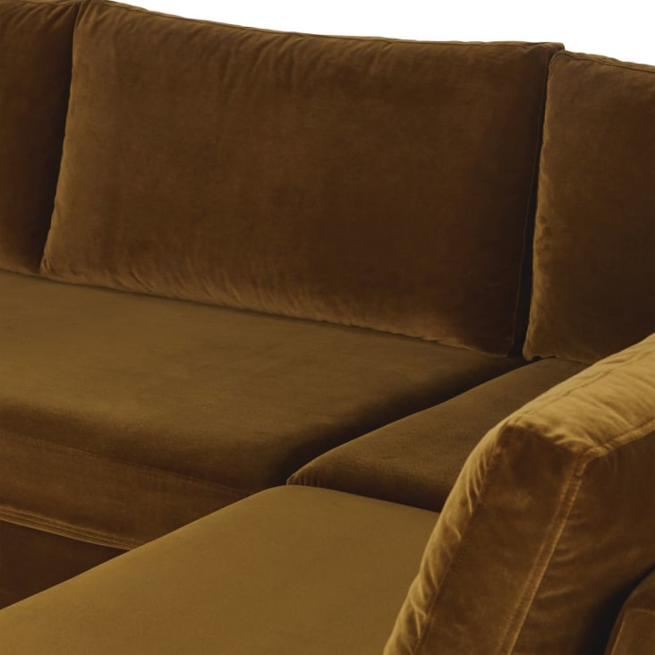 Accoudoir gauche pour canapé modulable 2 places en velours coloris bronze-Jekill cropped-4