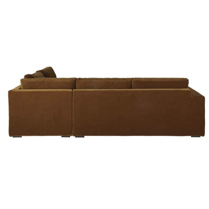 Accoudoir gauche pour canapé modulable 2 places en velours coloris bronze-Jekill cropped-11
