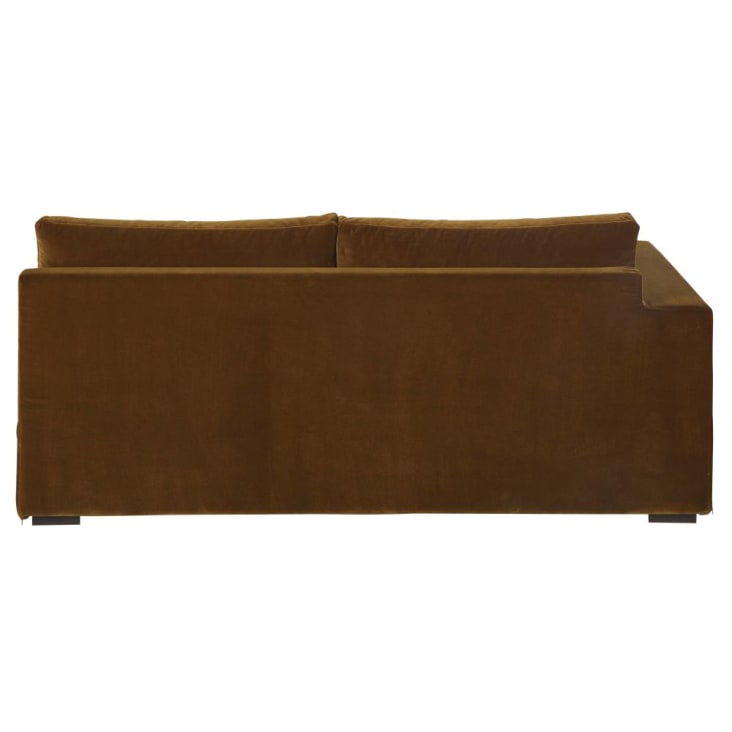Accoudoir gauche pour canapé modulable 2 places en velours coloris bronze-Jekill cropped-3
