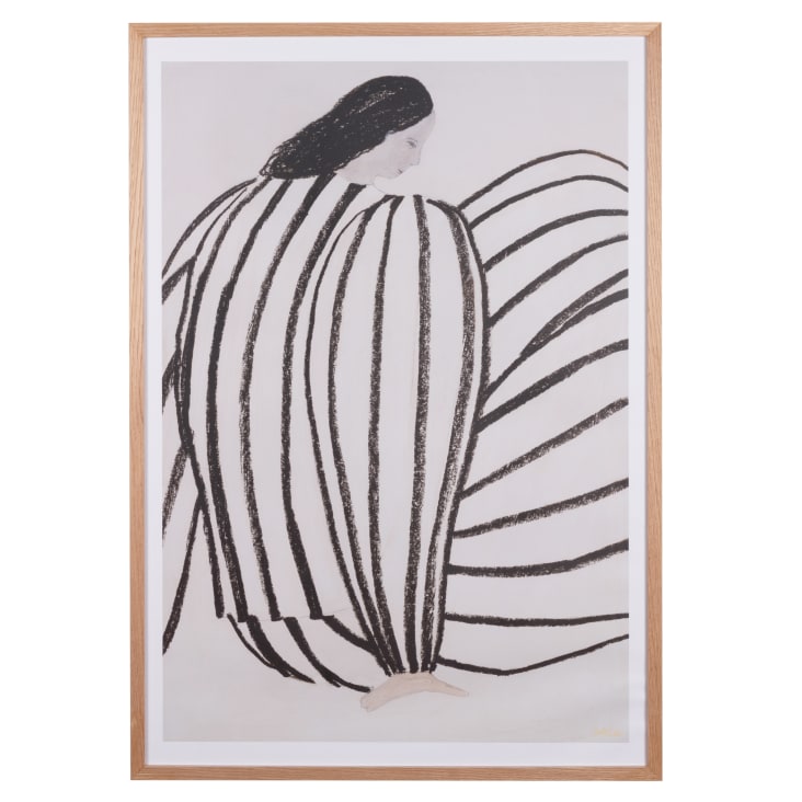 Affiche bol de citrons multicolore sous verre et cadre en bois de chêne 30x40 Poster & Frame