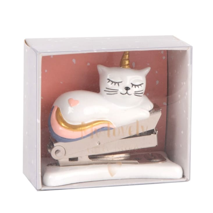 Agrafeuse Licorne DIYEAH - Mini Agrafeuse Bureau Silicone, Mignonne Et Portable - Cadeau Enfants/Bureau