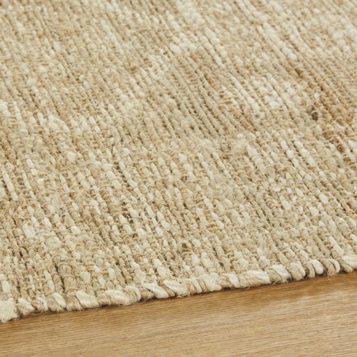  Alfombra de pasillo de yute tejida a mano natural de 2.6 x 6  pies, alfombra bohemia trenzada de color natural para sala de estar, de 2.6  x 12 pulgadas, de fibra
