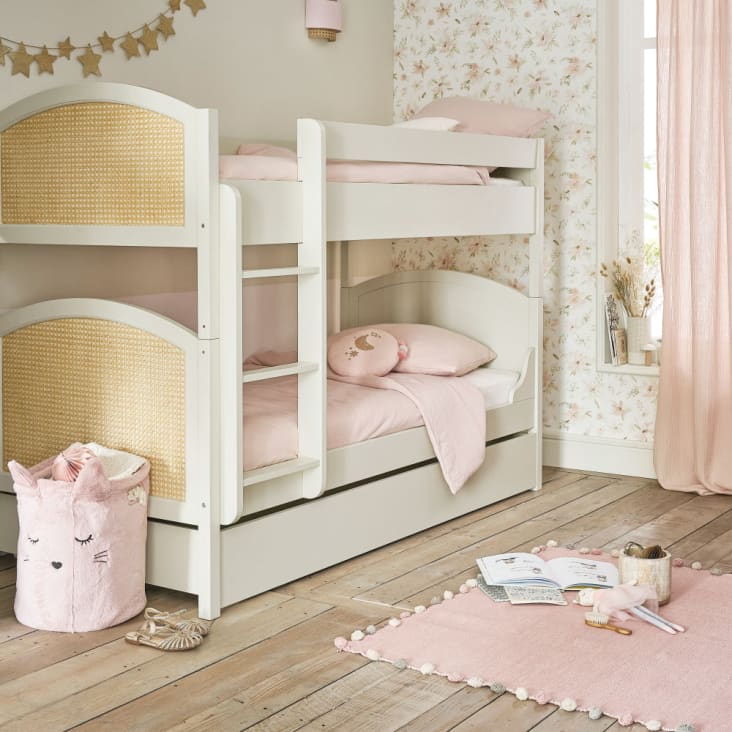 Alfombra infantil de algodón rosa con pompones 120x180-BUCOLIQUE ambiance-4