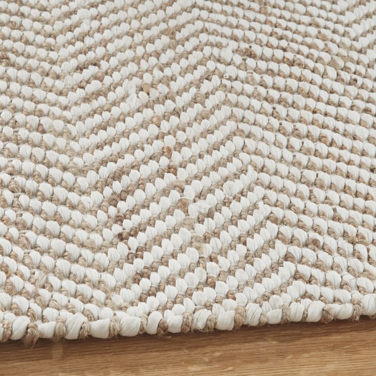 Alfombra tejida de algodón reciclado y yute 200 x 200-BARCELONE cropped-2