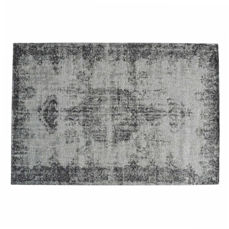 Alfombra vintage tejida en jacquard gris 155 x 230 cm-Villandry