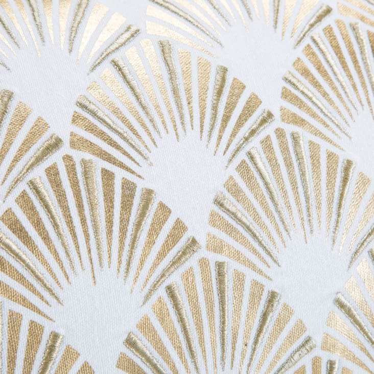 Almofada em algodão com motivos gráficos bordados e estampados em dourado 30x60-ART DECO cropped-3