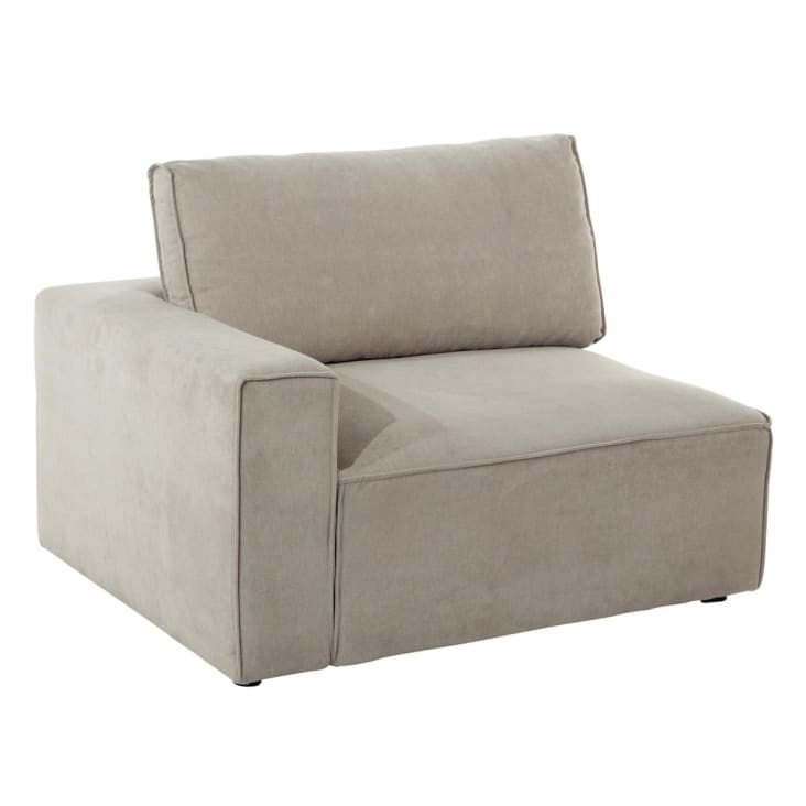 Angolo sinistro per divano componibile beige in tessuto-Malo cropped-3