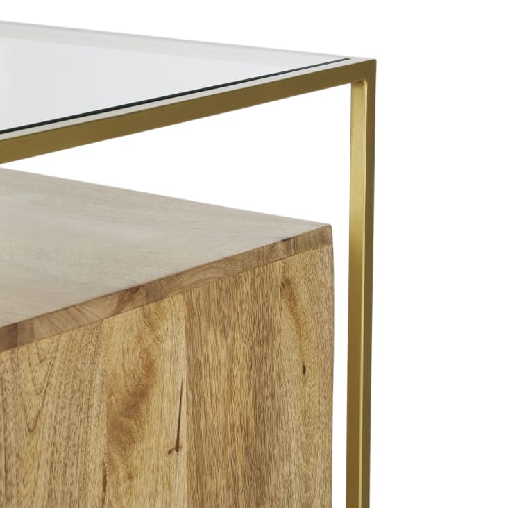 Angel Cerdá Sideboard Nussbaum - Modernes Wohnzimmer Buffet Mit Glasbeinen & Soft-Closing