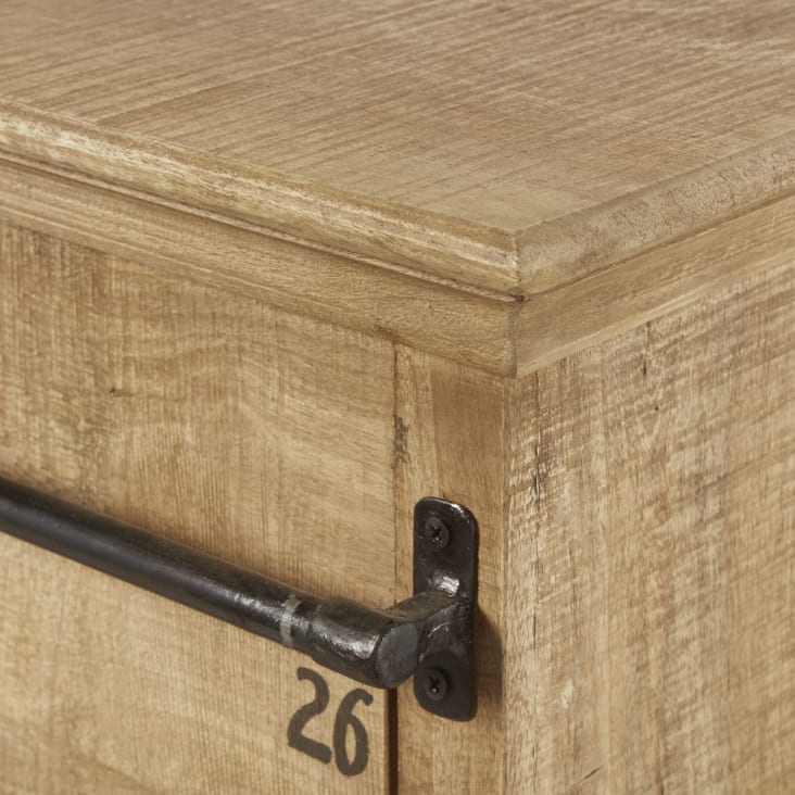 Aparador com 1 porta e 3 gavetas de madeira de mangueira maciça-Germain detail-5