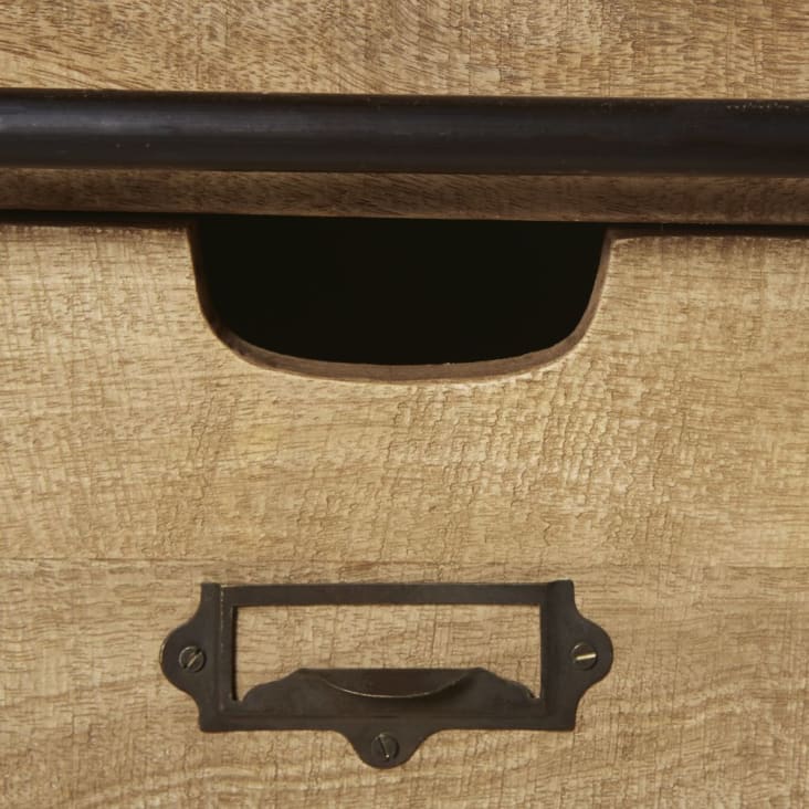 Aparador com 1 porta e 3 gavetas de madeira de mangueira maciça-Germain detail-7