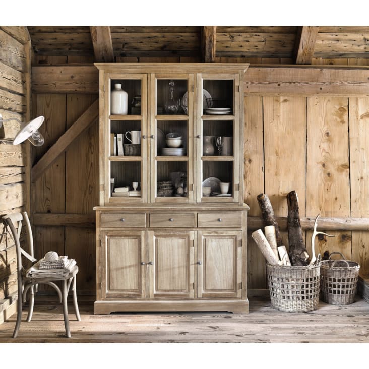 Armário com 6 portas e 3 gavetas de madeira de paulownia-Cavaillon ambiance-7