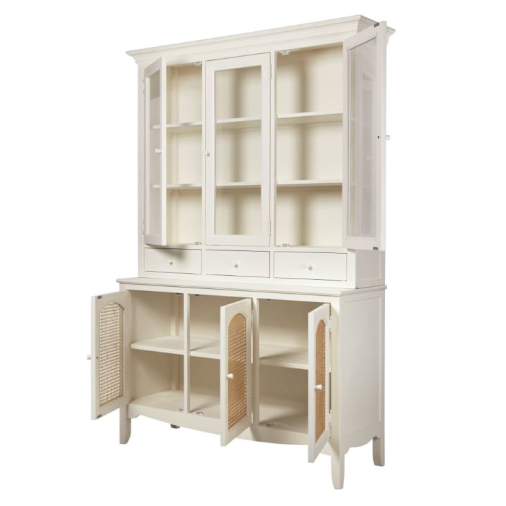 Armário de cana com 6 portas brancodesgastado Debbie Maisons du Monde