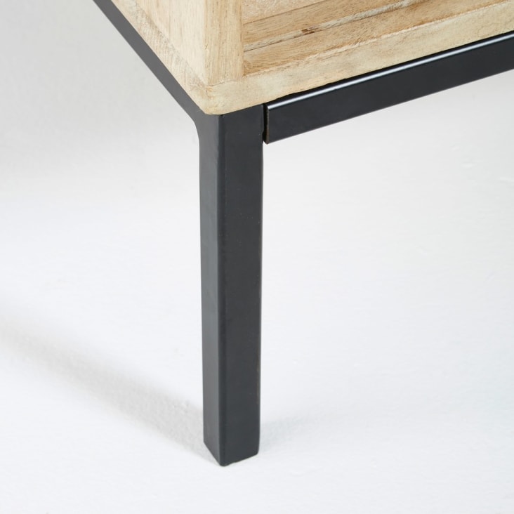 Armoire 2 portes en manguier massif et rotin Helios Maisons du Monde