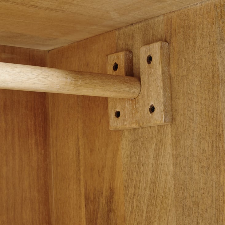 Armoire 2 portes en manguier massif et rotin Helios Maisons du Monde
