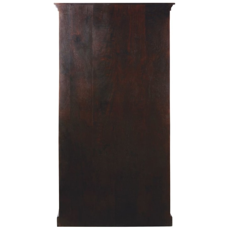 Armoire 4 portes 2 tiroirs en bois de manguier massif et métal-Chenoa cropped-6