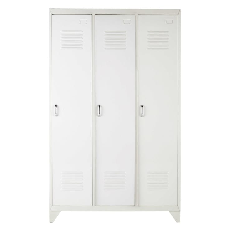 Armoire industriel en métal blanc L 115 cm Loft Maisons du Monde