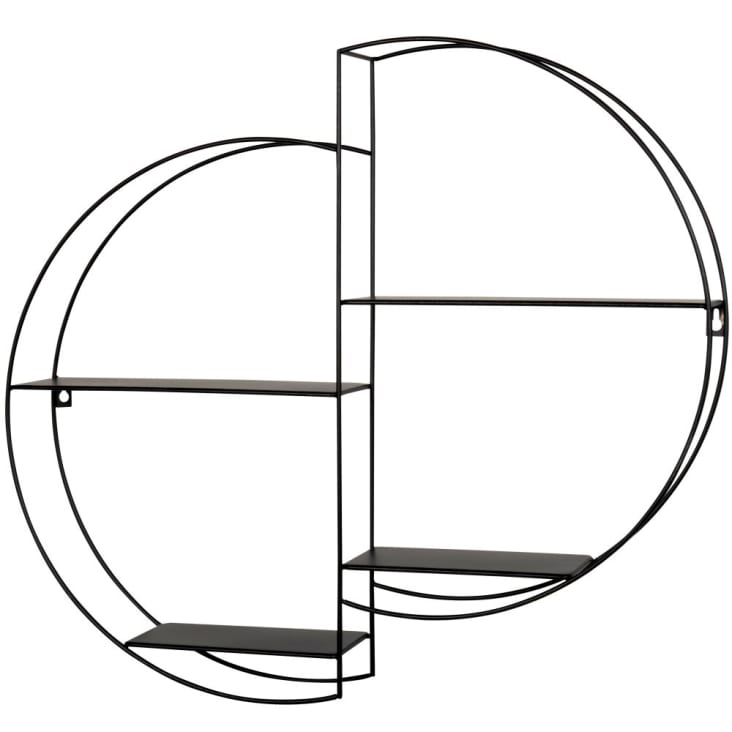 Asymmetrisches Regal aus schwarzem Metall cropped-2
