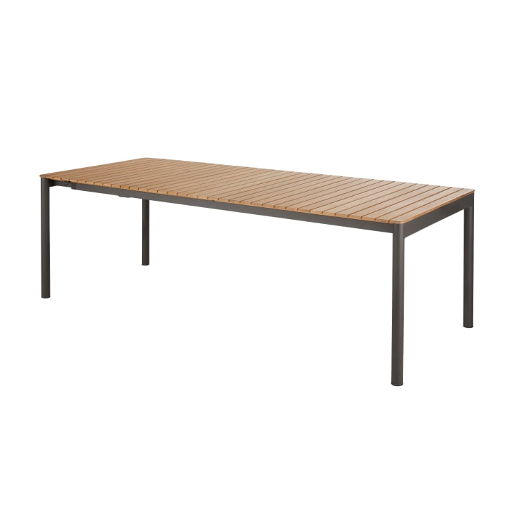 Ausziehbarer Gartentisch aus Teakholz und Aluminium für 1214 Personen