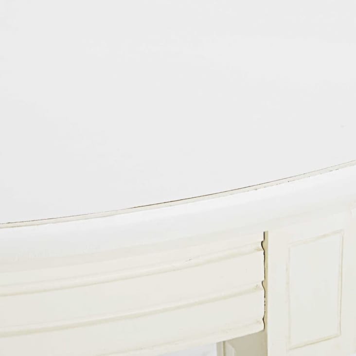 Ausziehbarer runder Esstisch 4 bis 14 Personen  aus weißem Birkenholz B 120/280 cm-Louis detail-5