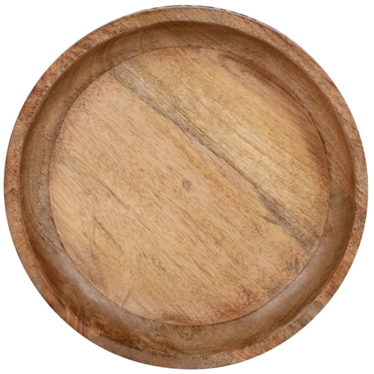 Bandeja redonda de madera c/ borde 24 cm