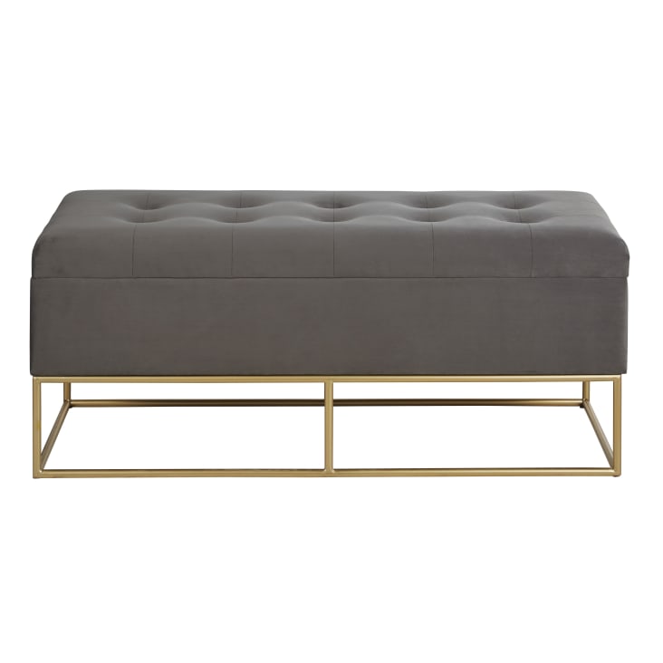 Maisons du Monde RIMINI - Banqueta con espacio de almacenamiento en gris antracita