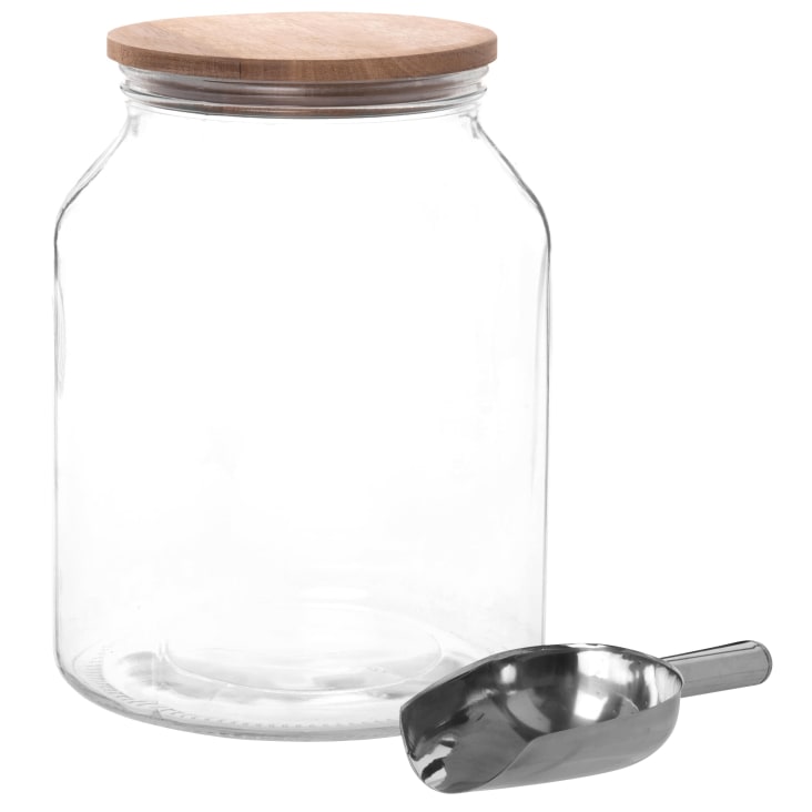 24 Barattoli In Vetro Con Coperchio In Legno Di Acacia, Contenitori Ermetici Per Alimenti In 4 Misure (8,6x10/15/20/25 Cm), Impilabili, Per Riso, Biscotti, Spezie, Tè