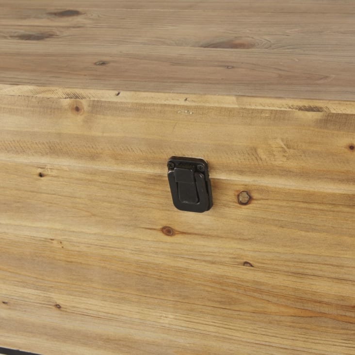 Baúl de madera de abeto y metal negro 92 x 44-ELORNA cropped-3