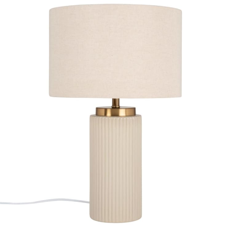 beige keramische lamp  gerecycled polyester lampenkap-Vigo