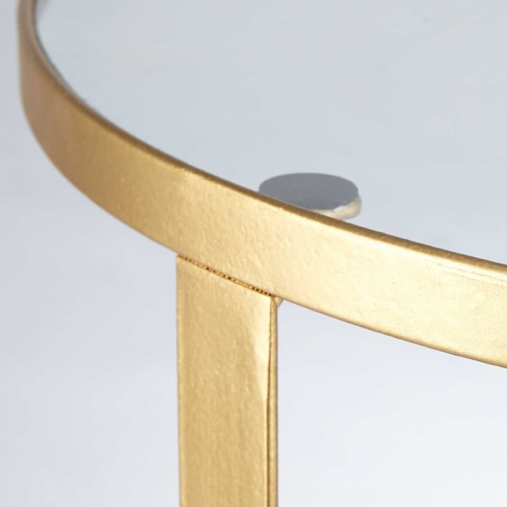 Beistelltisch aus Glas und goldfarbenem Metall-Olivia detail-3