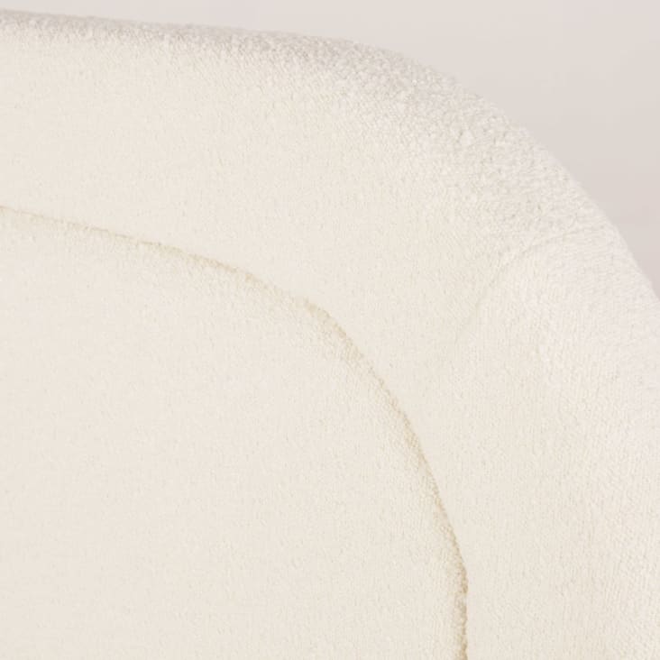 Bett-Kopfteil, stoff mit wollschlingeneffekt 160cm, weiß-Pavlova cropped-3