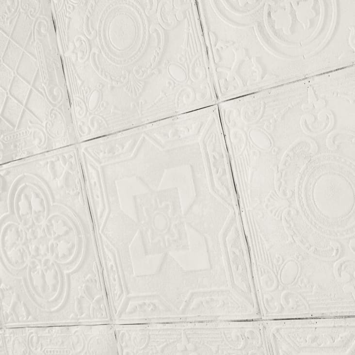 Bettkopfteil 200 aus massiver Kiefer mit weißen Mosaikmotive-Gloria cropped-3