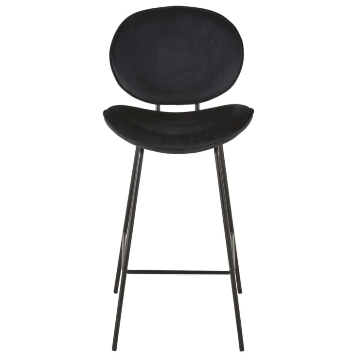 Black Velvet and Metal Bar Chair H73-Luna cropped-2