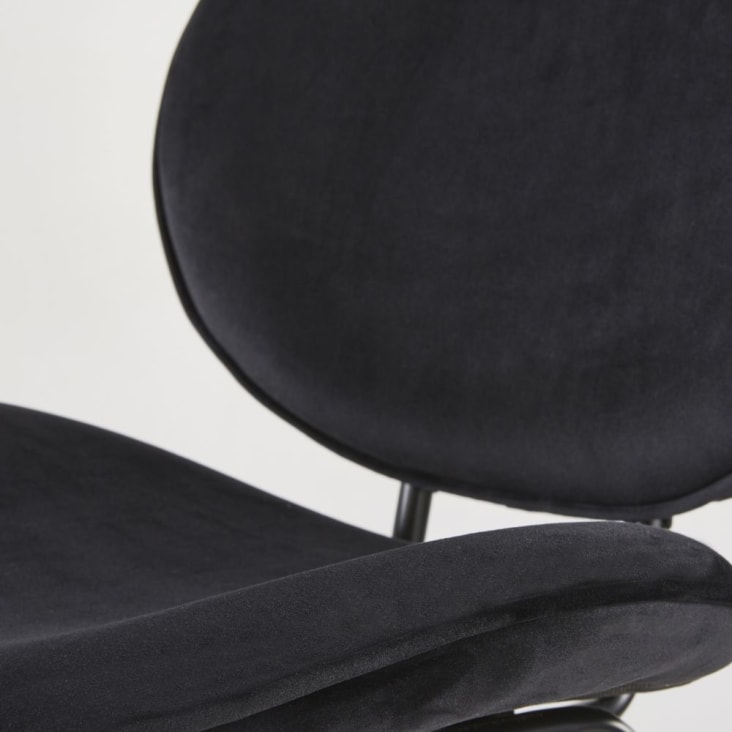 Black Velvet and Metal Bar Chair H73-Luna cropped-4
