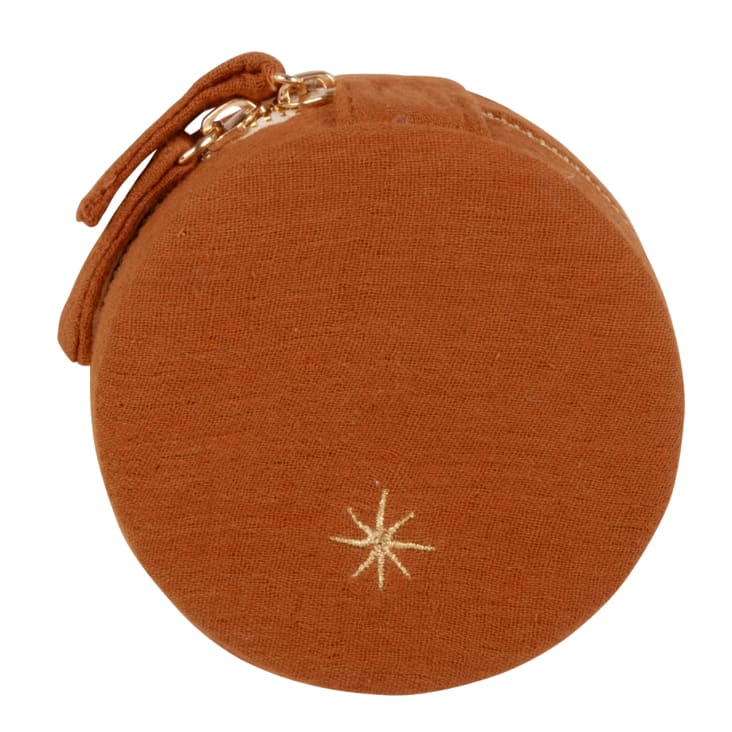Boîte à Bijoux Ronde En Béton Avec Couvercle Métal Cuivré - 11,5 X 6 Cm - Navaris Neuf