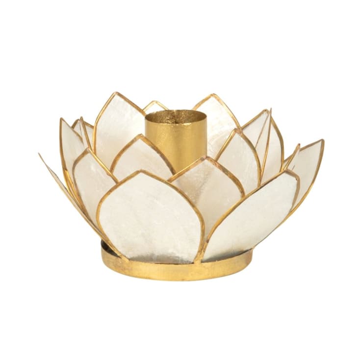 Bougeoir motif fleur de lotus en cristal signé orrefors sweden