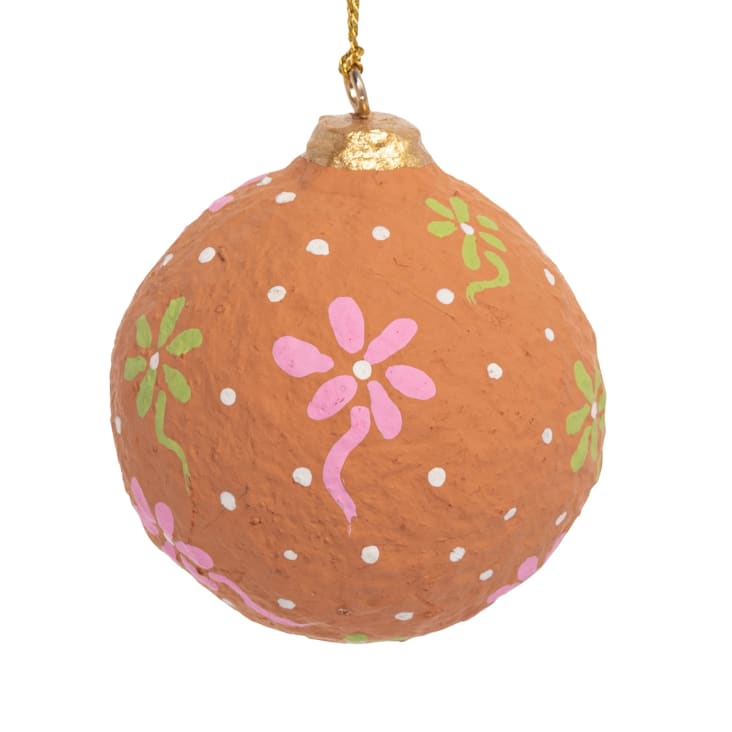 Boule de Noël en coton jaune Folk Christmas Maisons du Monde